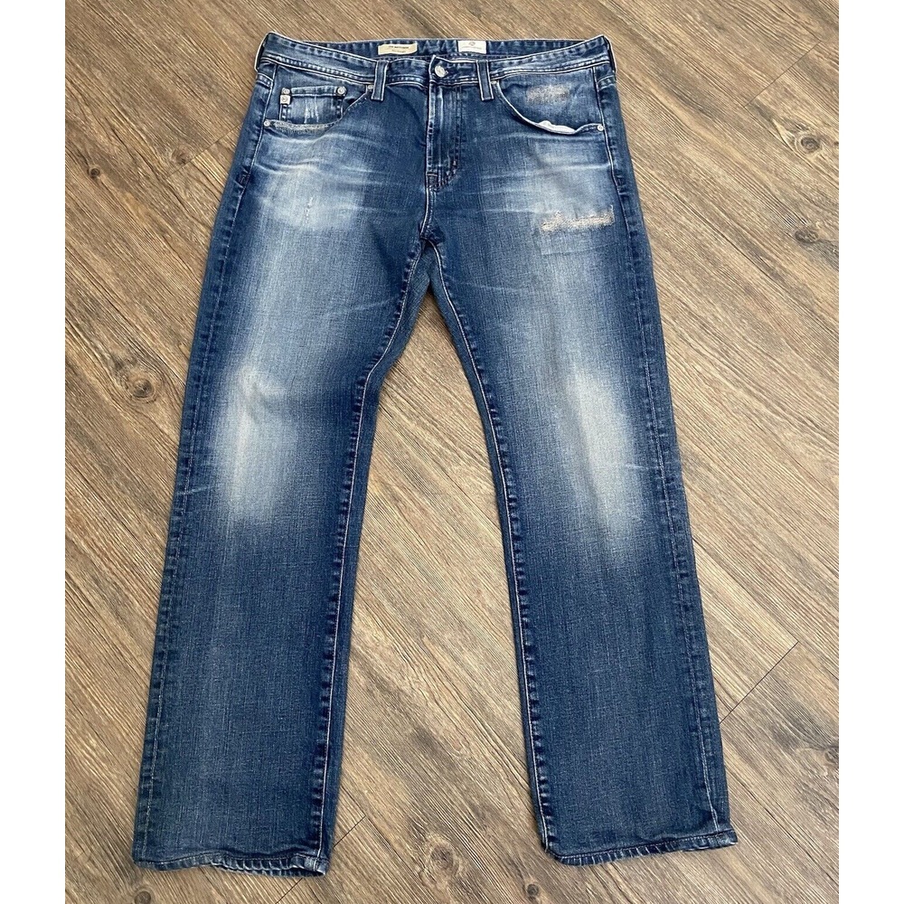 Mens AG Adriano Goldschmied AG The Matchbox Slim Straight Distressed Jean‎ 34x29
